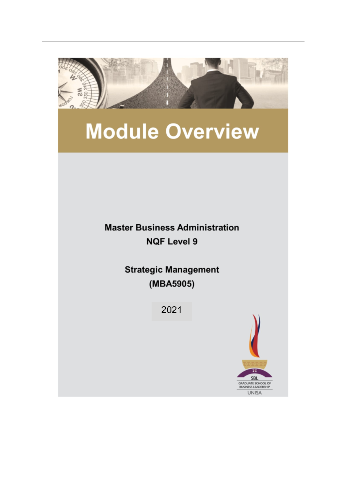 MBA5905 2021 Strategic Management Module Overview and Assessment Guide ...