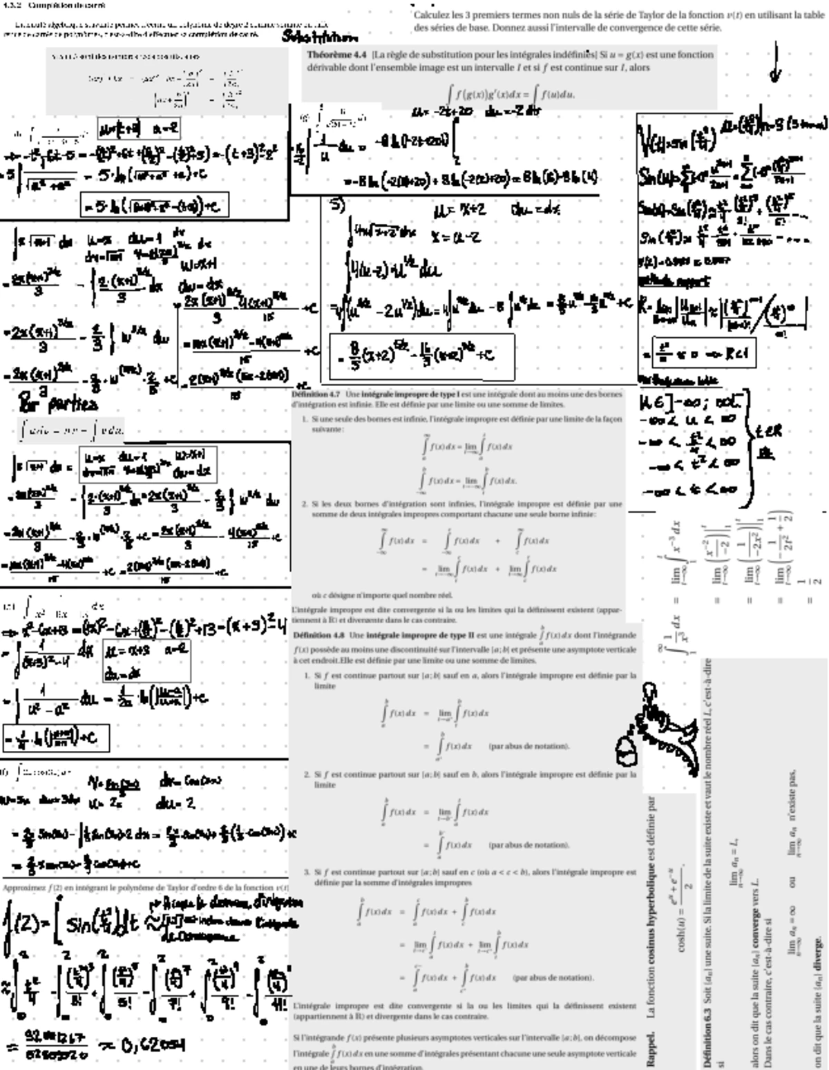 Feuille de note pour l'examen final de calcul intégral - Studocu