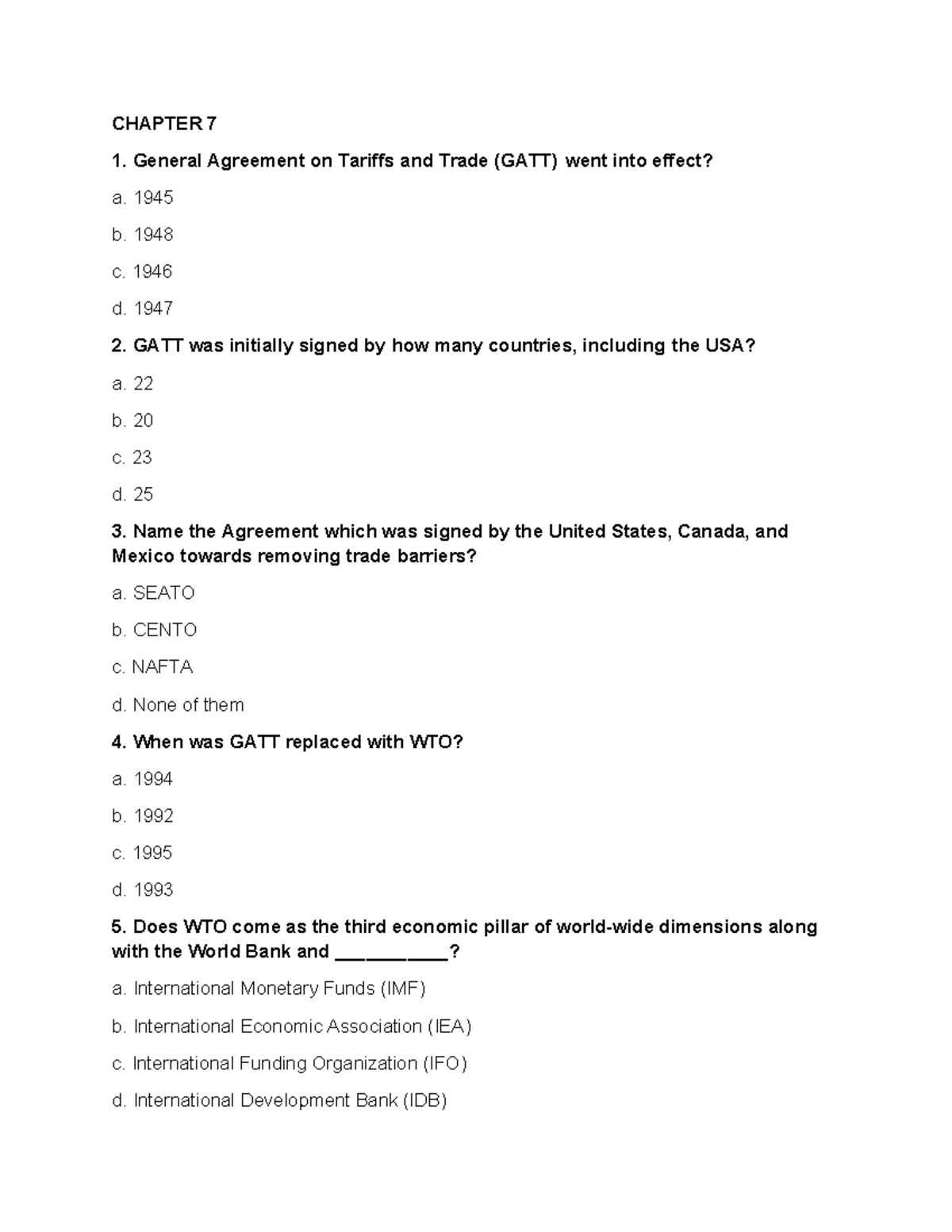 Topic 7: Government Policy and International Trade (Chapter Notes ...