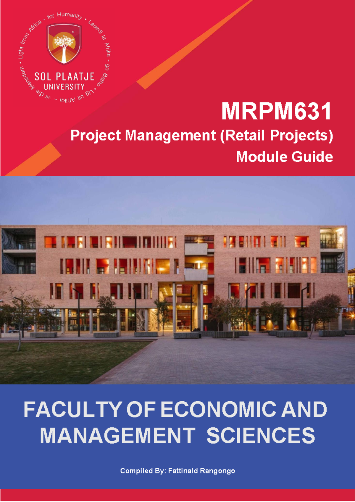 MRPM631 Project Management (Retail Projects) Module Guide - Studocu