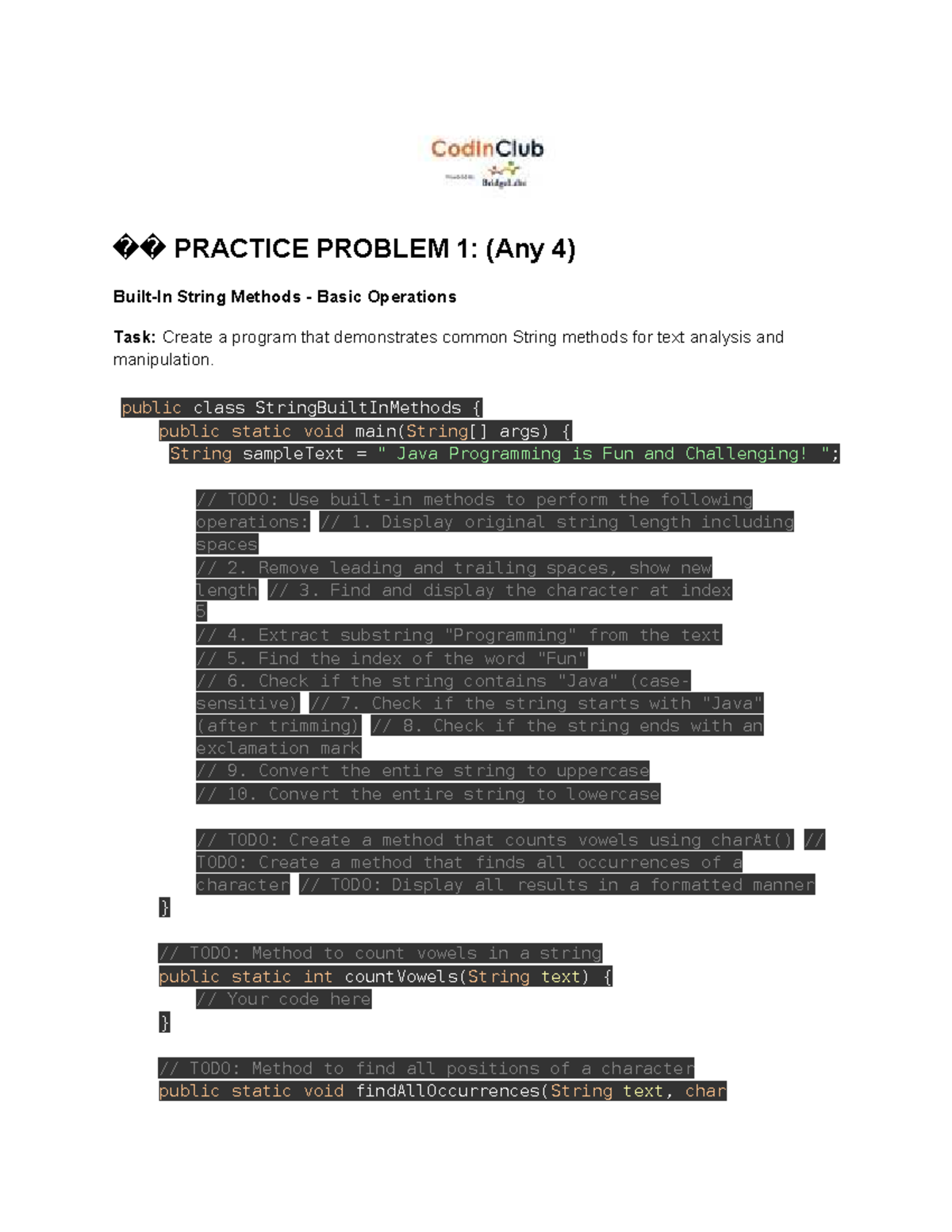 Week 2 - S2 - Practice Problems on String Methods and Performance - Studocu
