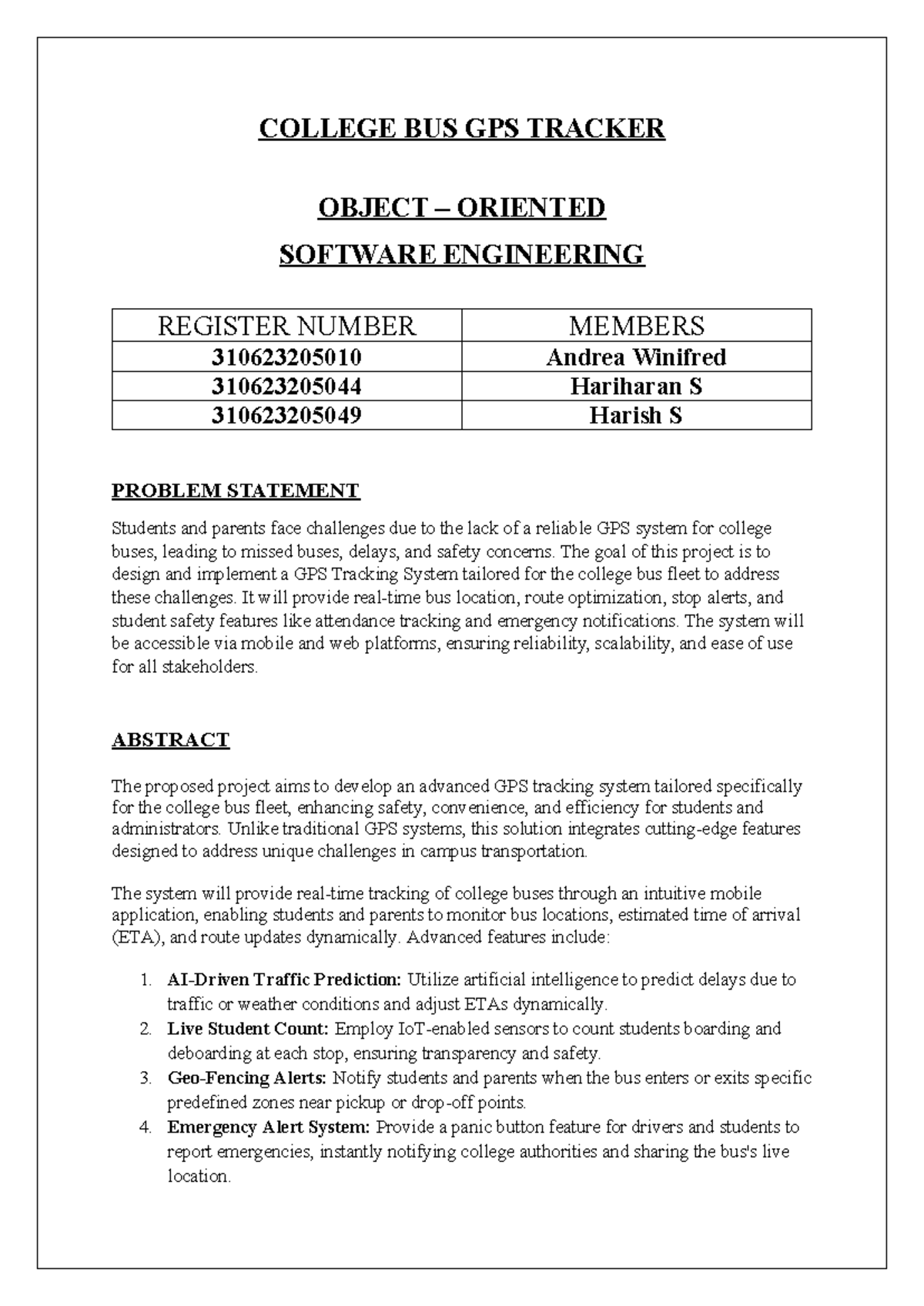 GPS Tracker Project Report - College Bus System Design and Features ...