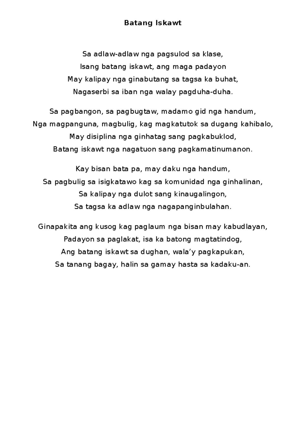 Filipino 9 - Review for Grade 9 Exam on Literature and Poetry - Studocu