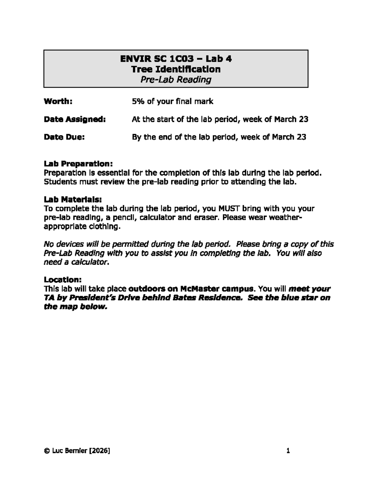 Lab 4: Tree Identification Guide for ENVIR SC 1C03 - Studocu