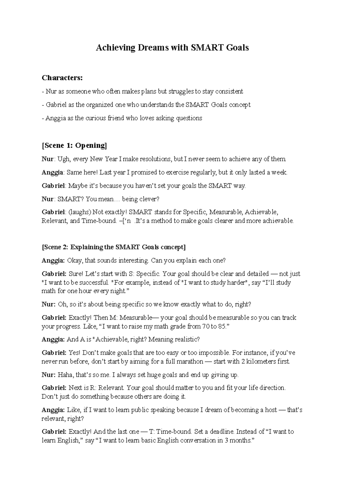 Achieving Dreams with SMART Goals: A Guide to Success - Studocu