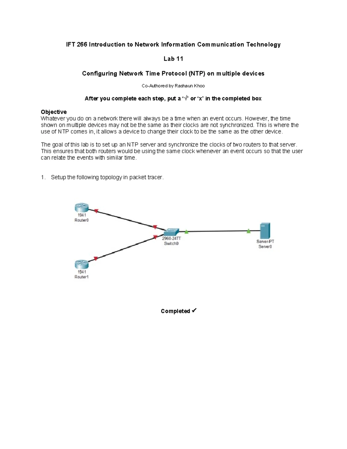 IFT 266 Lab 3: Exploring Packet Tracer's Physical Workspace - Studocu