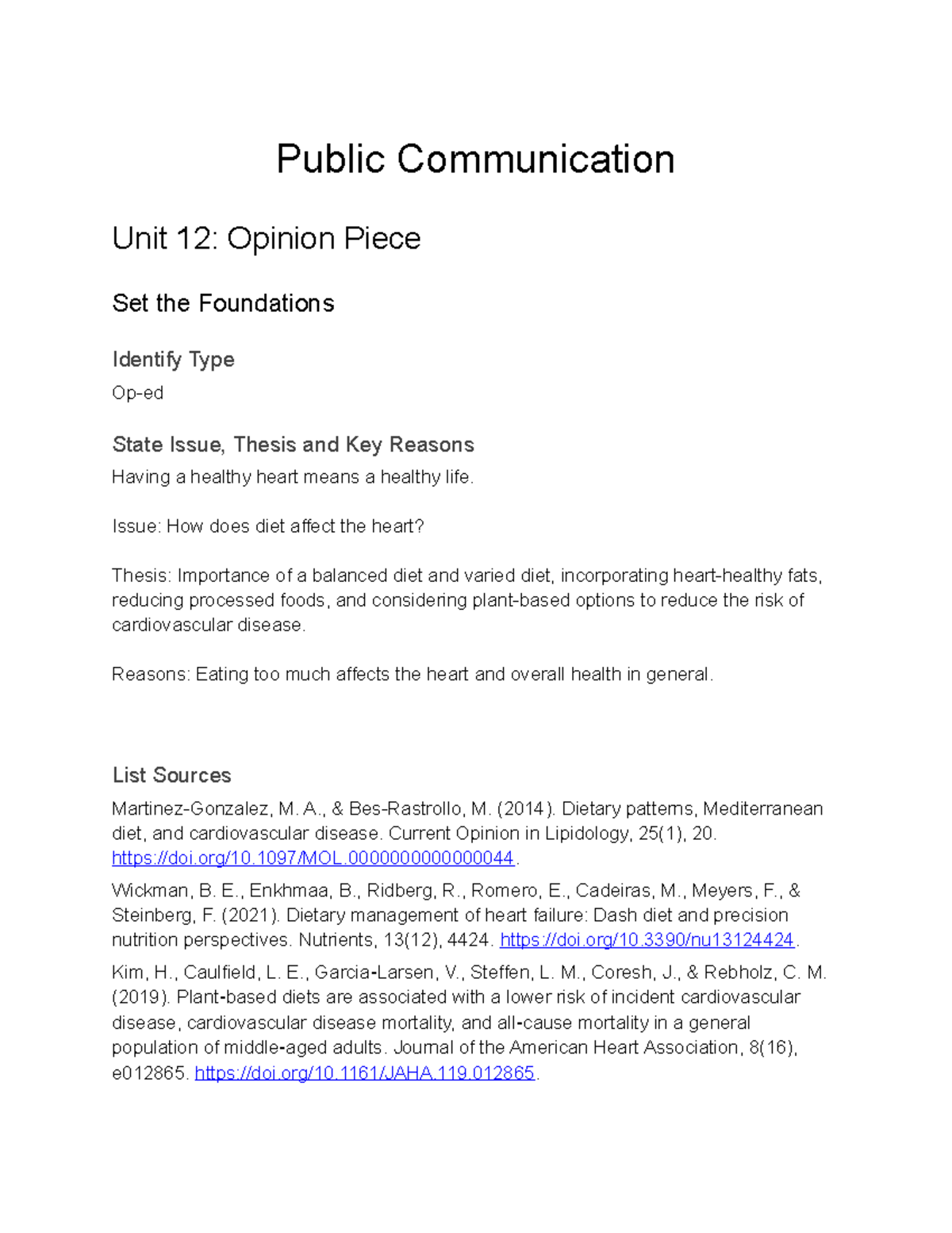 Public Communication - sample - Public Communication Unit 12: Opinion ...