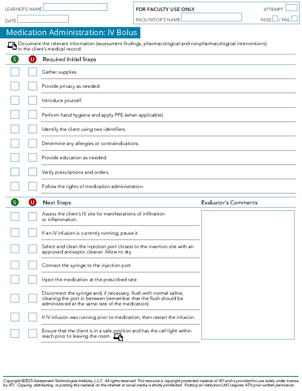 Medication Administration: IV Bolus Guidelines for Faculty Use - Studocu