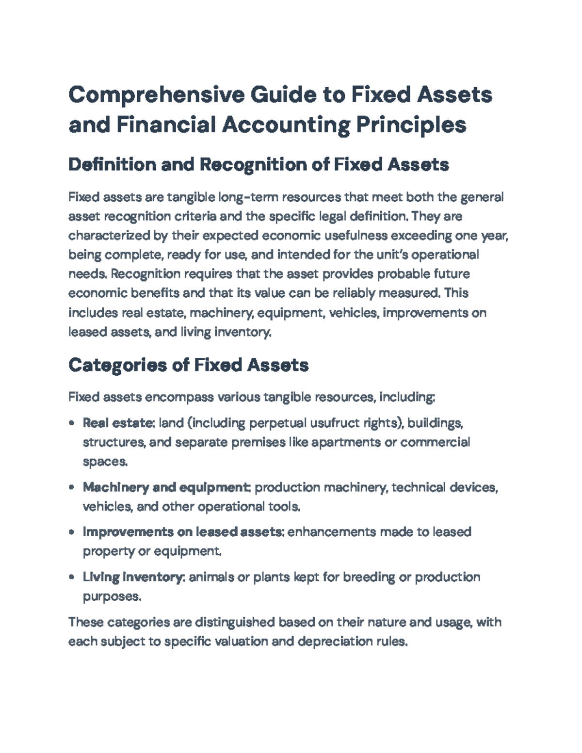 Comprehensive Guide to Fixed Assets & Financial Accounting Principles ...