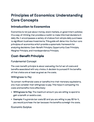 Core Economic Principles: Cost-Benefit, Opportunity Cost & Marginal ...