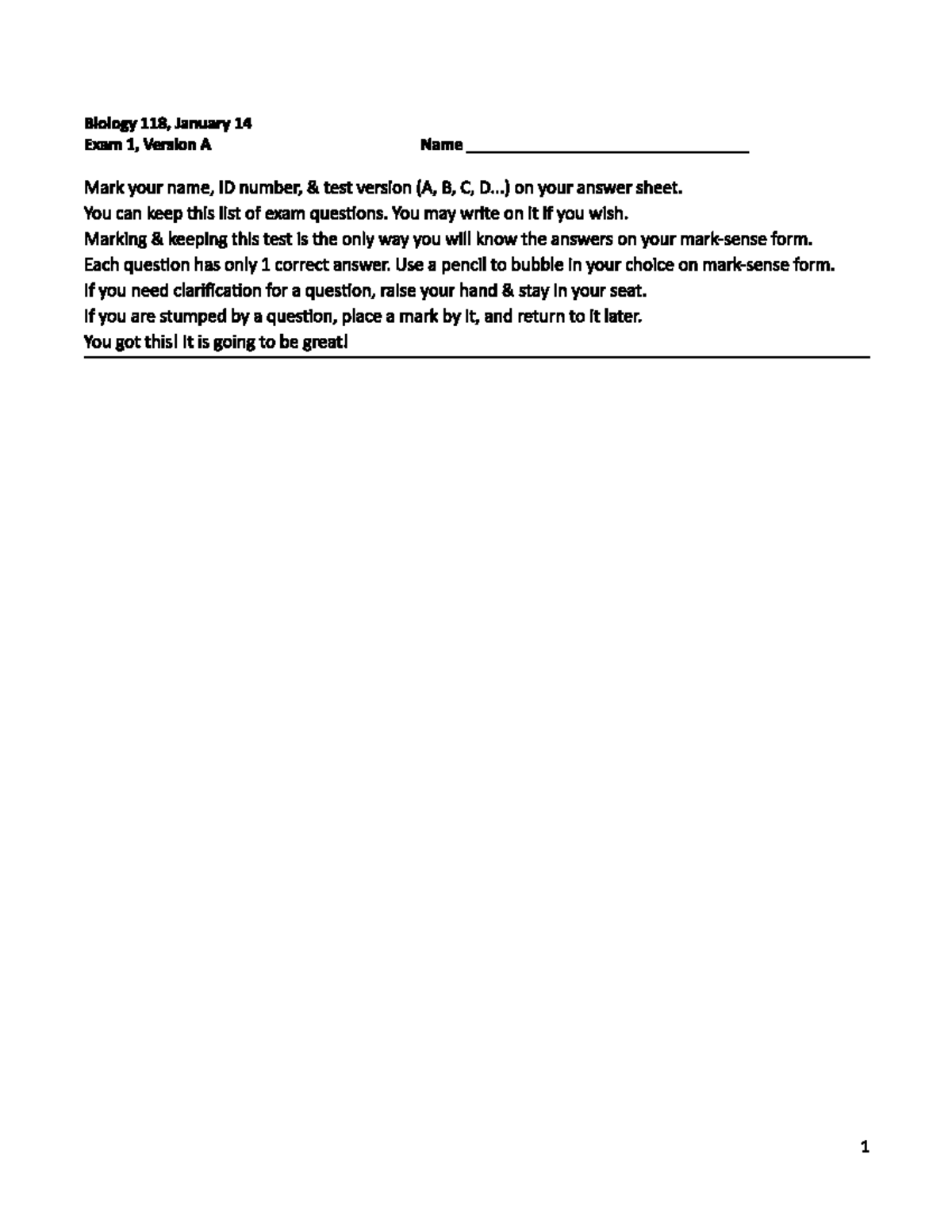 BIOL 118 Final Exam 1 Practice Questions and Answers - Studocu