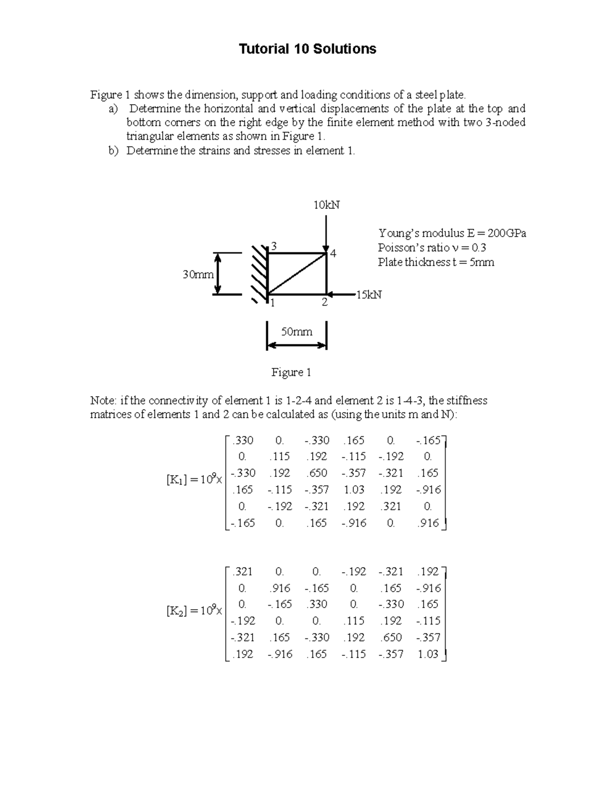 Tutorial 10-S: Numerical Method Solutions for Steel Plate Analysis ...