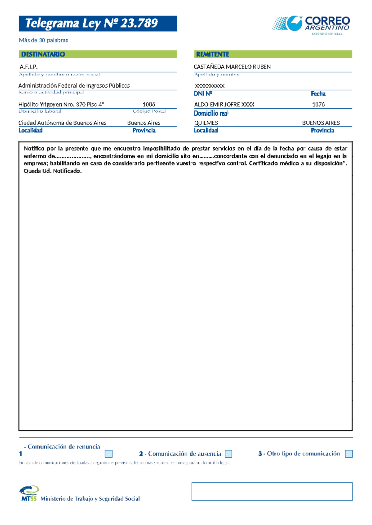 7. Modelo DE TCL Notificacion DE Enfermedad Inculpable - Más de 30 ...