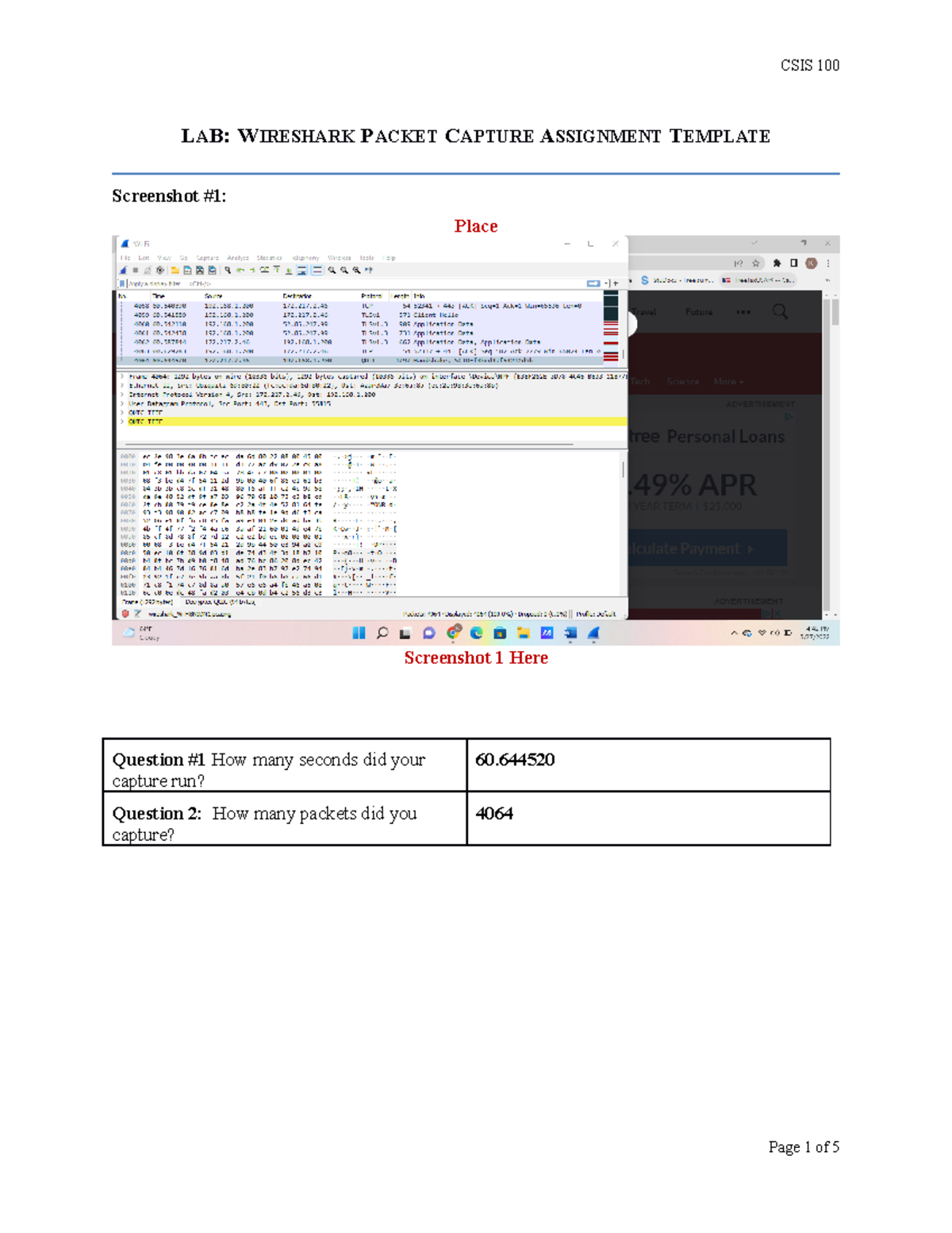 Wireshark Packet Capture Lab Assignment (LAB-101) - Due by Kelly Devine ...