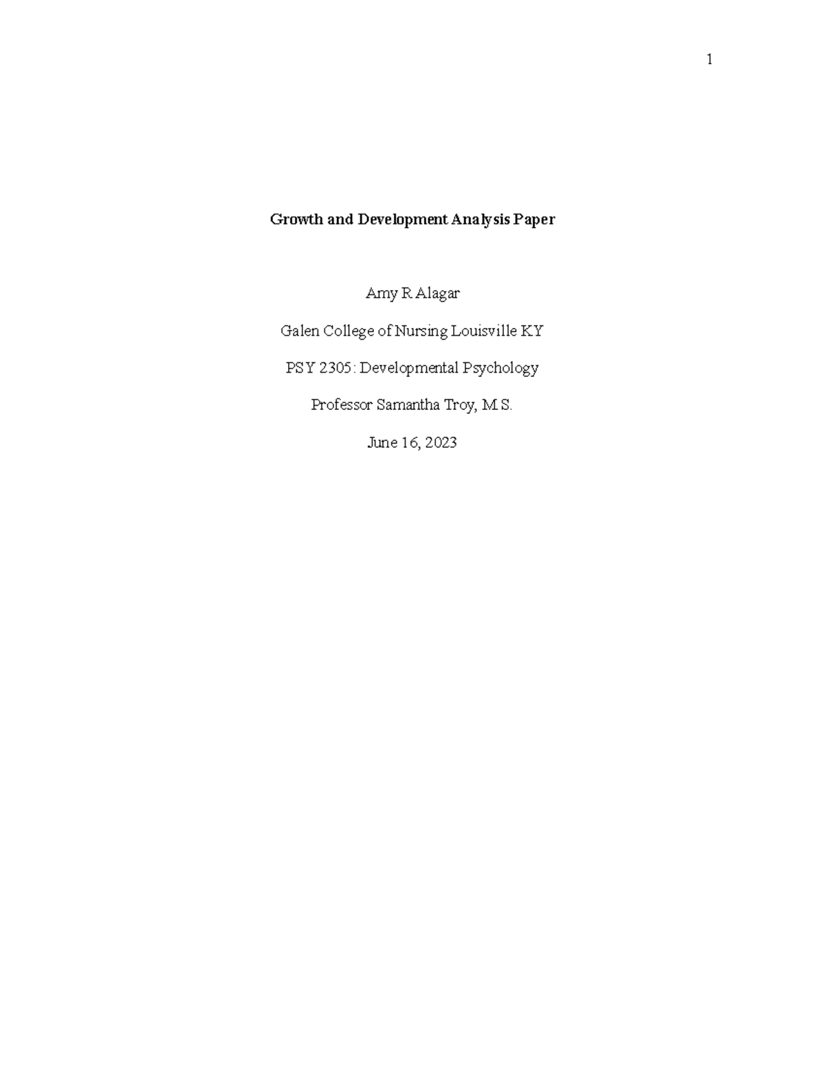 PSY 2305: Growth and Development Analysis of Young-Old Adult J.O. - Studocu
