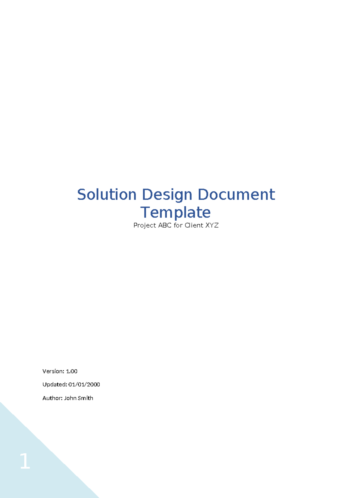 Solution Design Document Template for Project ABC - Version 1 - Studocu