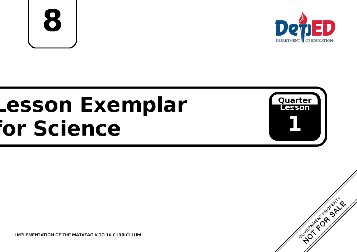 Q2 LE Science 8 Lesson Exemplar: Implementing MATATAG Curriculum - Studocu