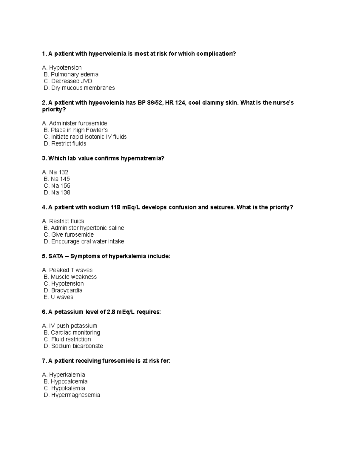 NUR 160 Final Review: Key Concepts & Answers for Exam Prep - Studocu