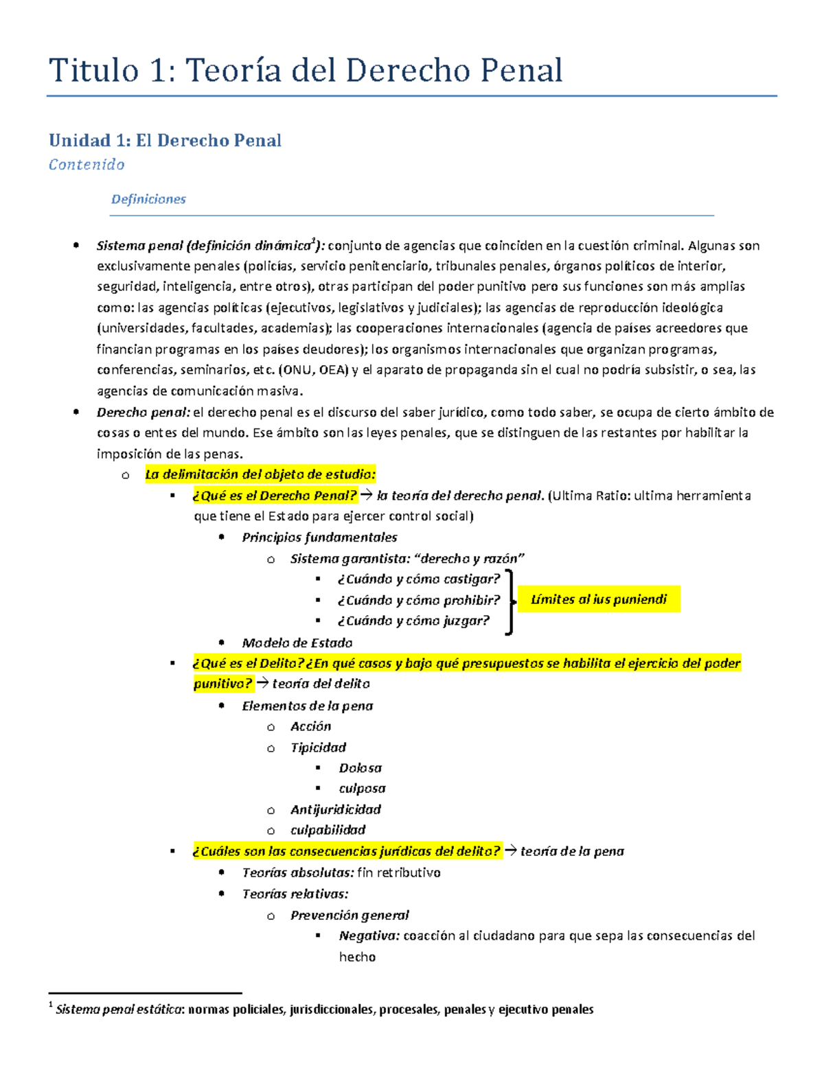 Resumen Derecho Penal Completo - Document Preview