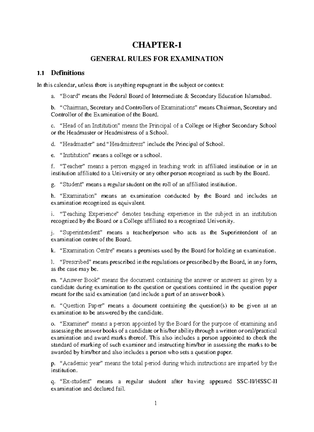 GENERAL RULES FOR EXAMINATION (FBISE) - Studocu