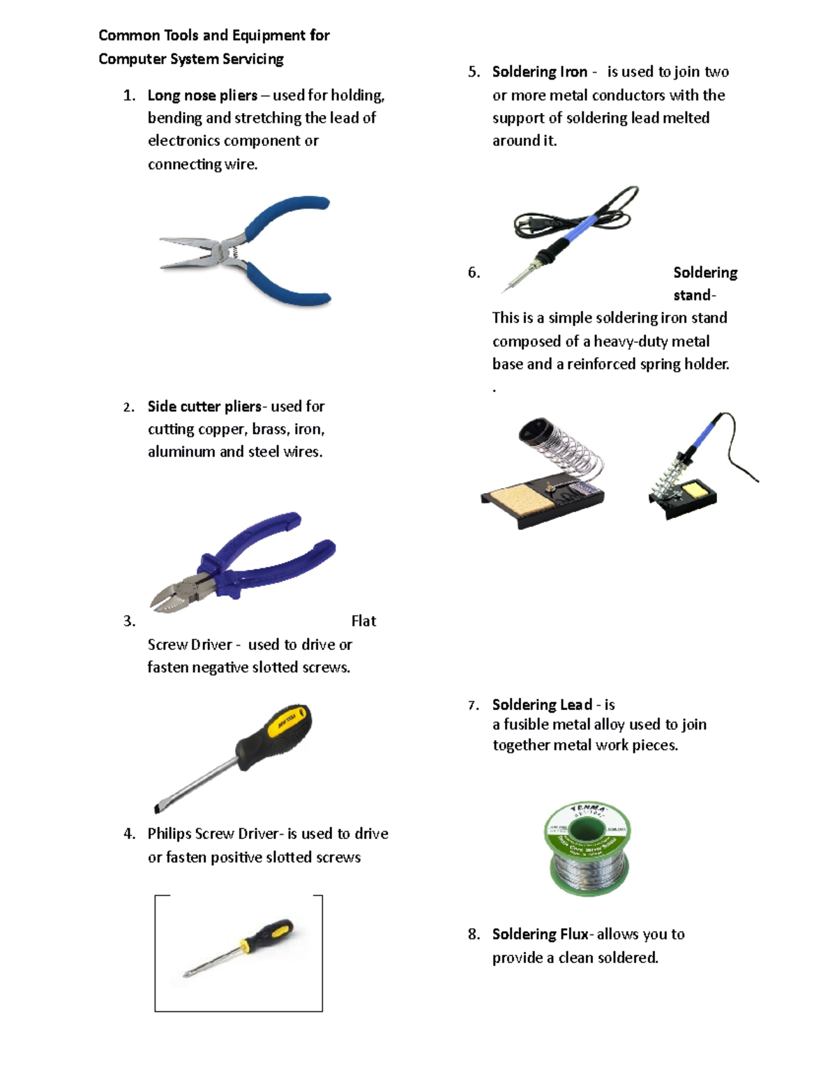 Common Tools and Equipment CSS - Common Tools and Equipment for ...