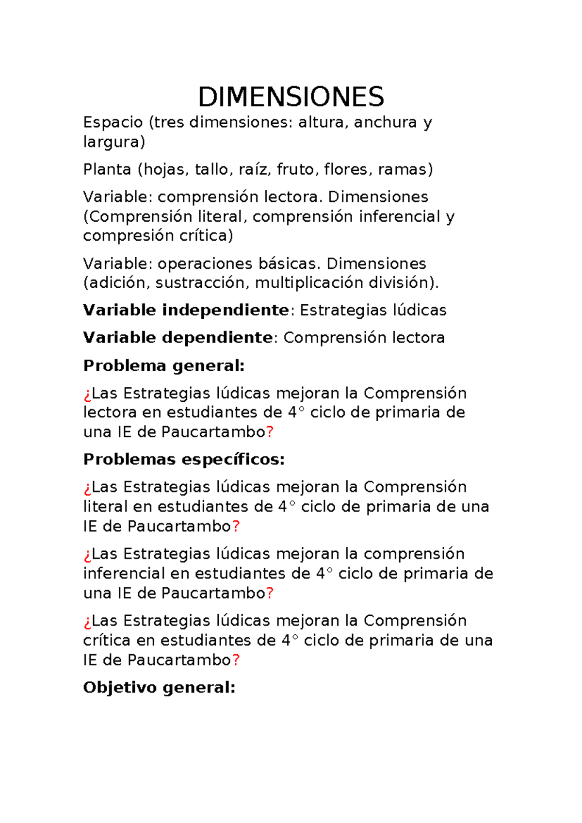 Dimensiones de Comprensión Lectora y Estrategias Lúdicas - HJGI - Studocu