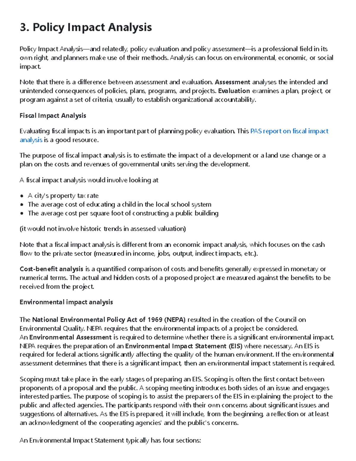 Policy Impact Analysis: Insights on NEPA Processes and EIS - Studocu
