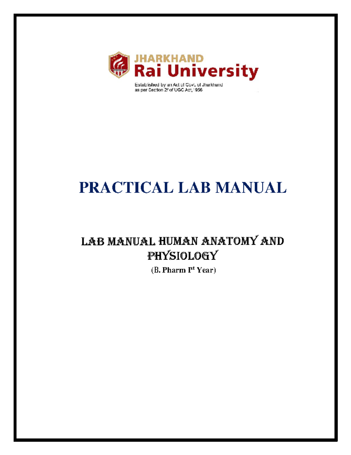 Human Anatomy and Physiology Lab Manual (B. Pharm 1st Year) - Studocu