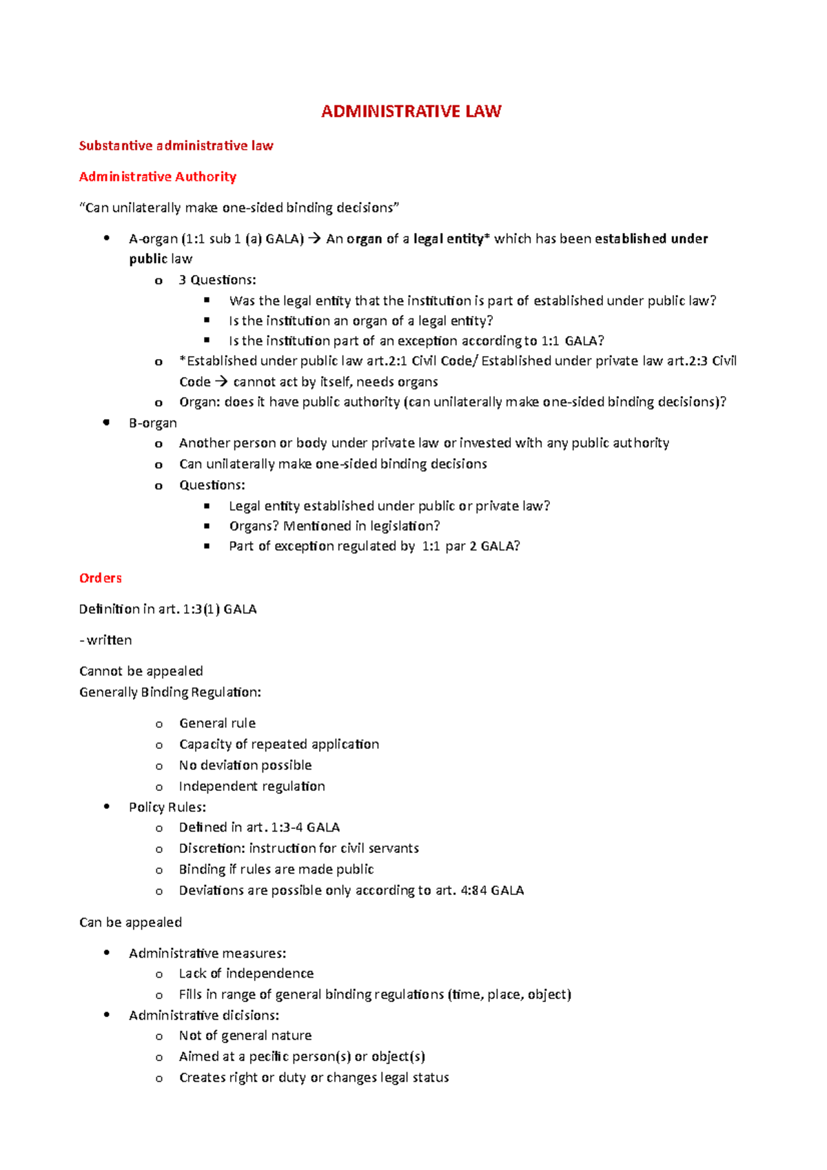 Administrative Law Lecture Notes - Week 3 (Law) - Studeersnel