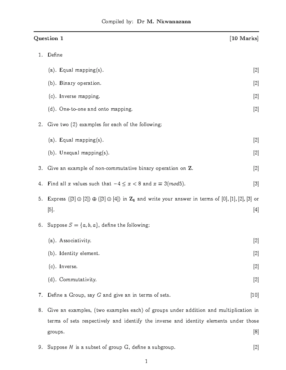 Test 3 Memo - Practice past question papers with memos. - MMTB031 ...