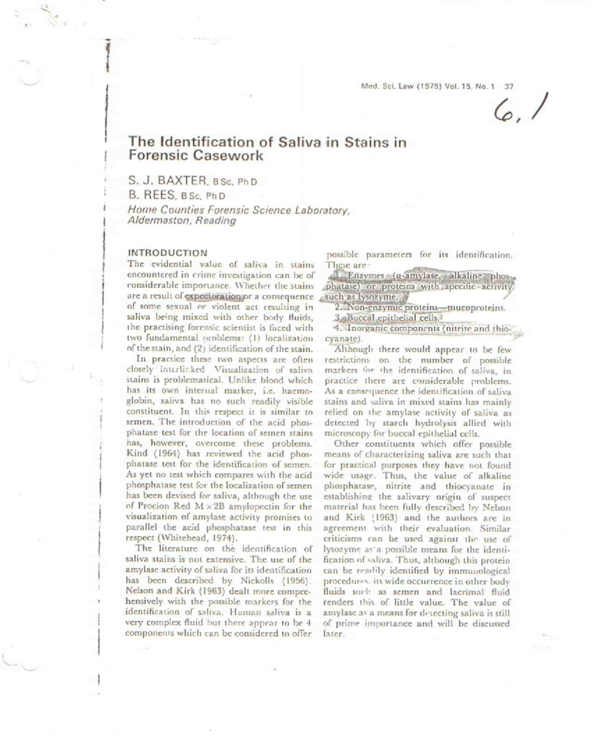 Document Review and Analysis for ENG101 Final Exam - Med. Sci. Law ...