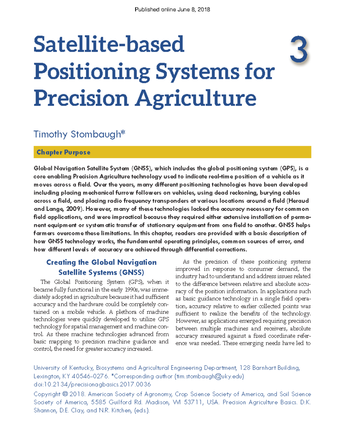 3 - GNSS for Precision Agriculture: Satellite-based Positioning Systems ...