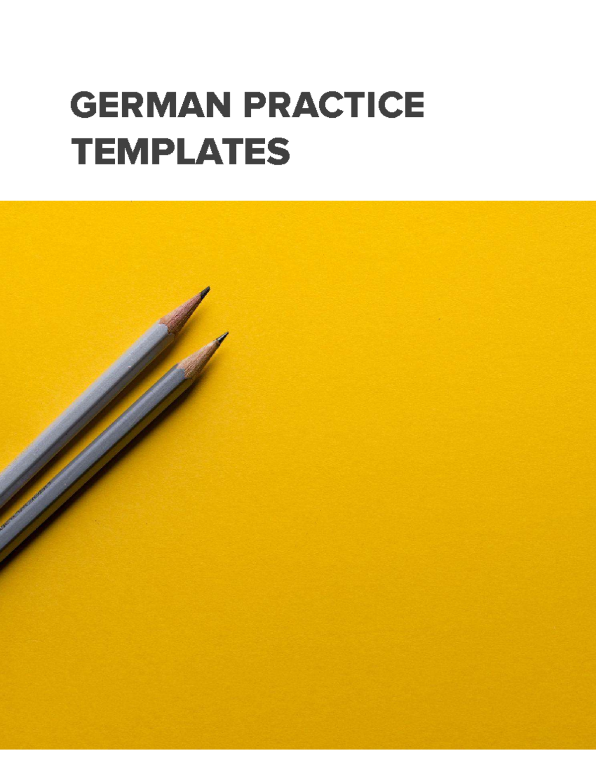 GERMAN PRACTICE TEMPLATES: Sentence Structure Variations - Studocu