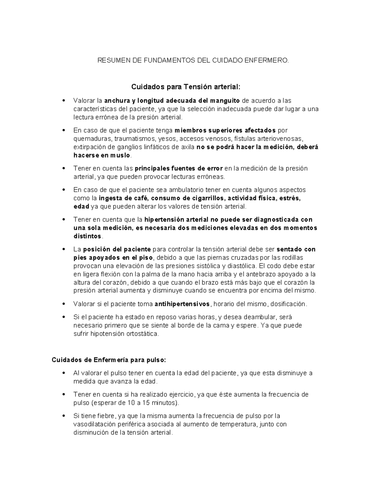 Resumen del Primer Parcial de FDCE-1: Fundamentos del Cuidado Enfermero ...