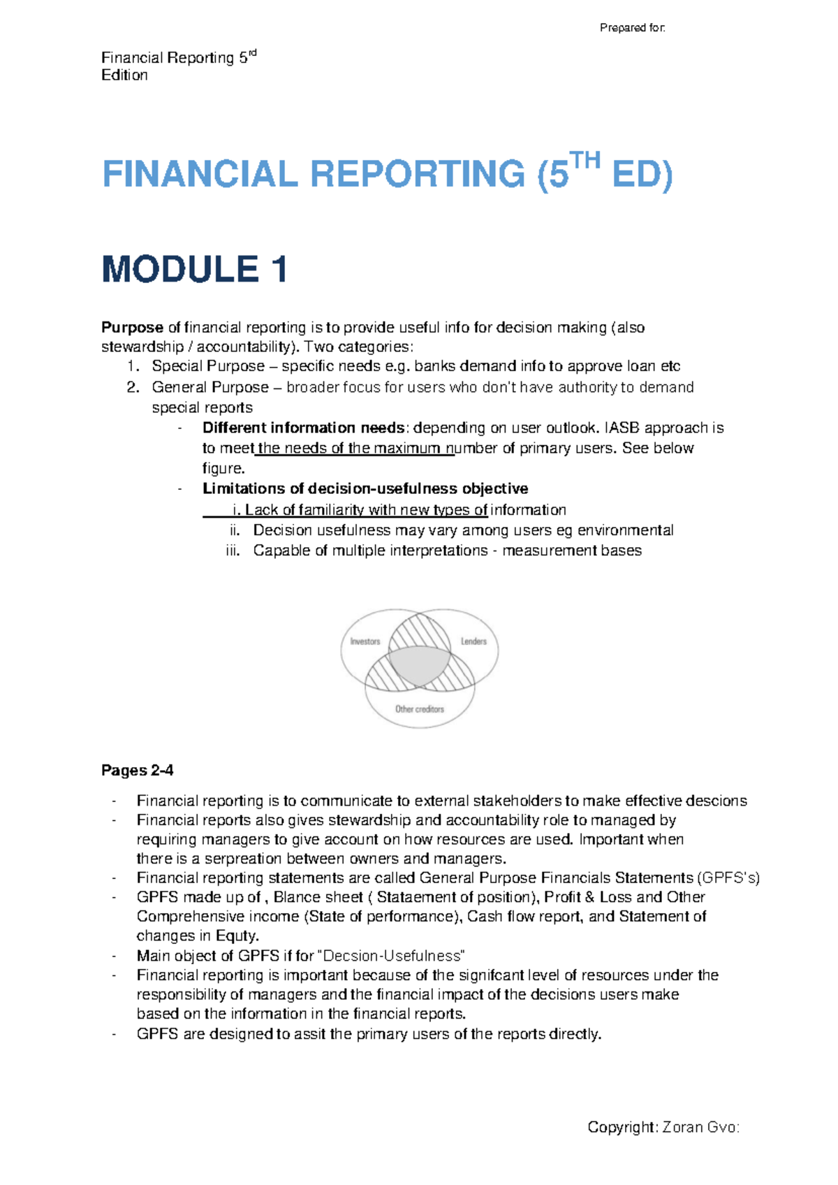 FR Notes (5th Ed) - SS - Study Guide for CPA Financial Reporting - Studocu