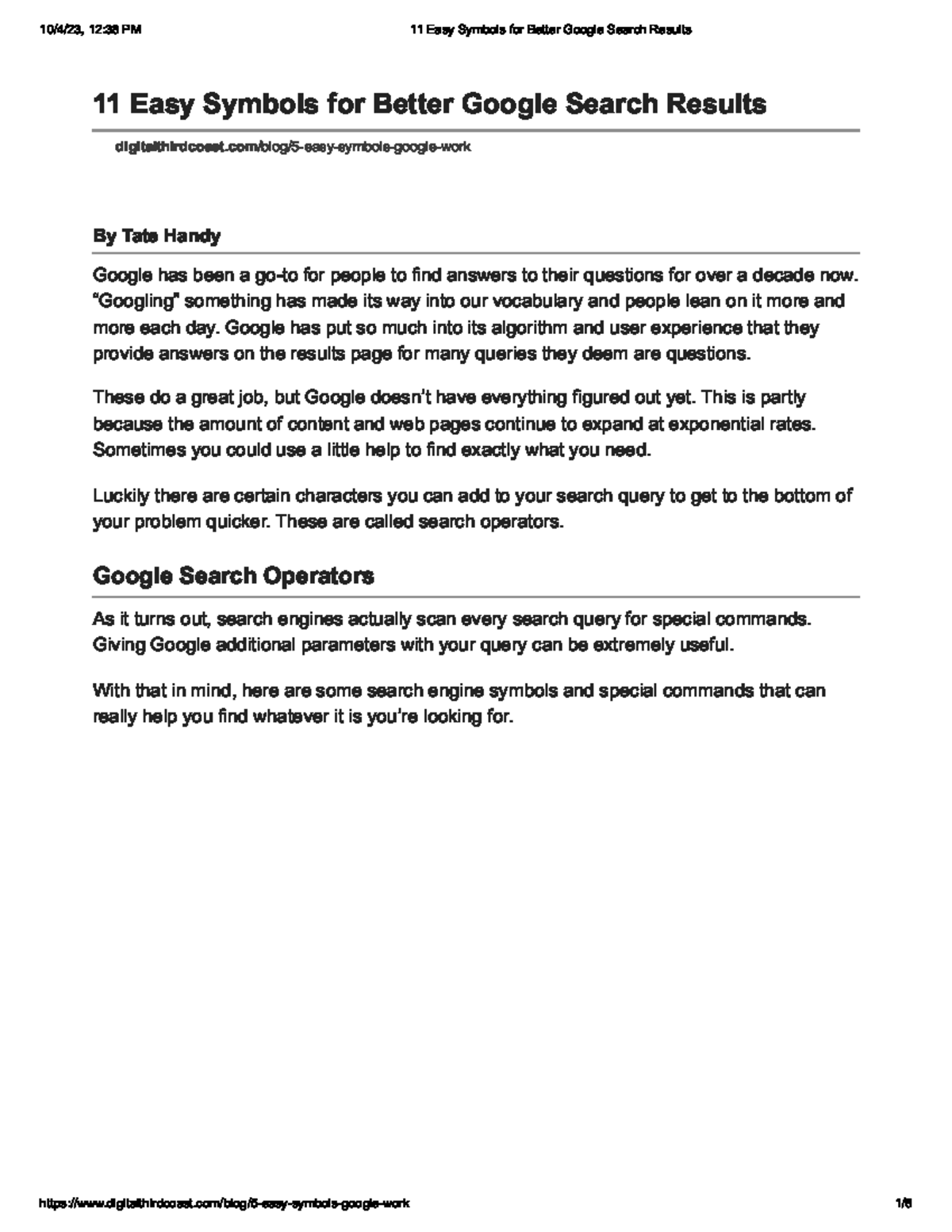 11 Easy Symbols for Better Google Search Results - - Studocu