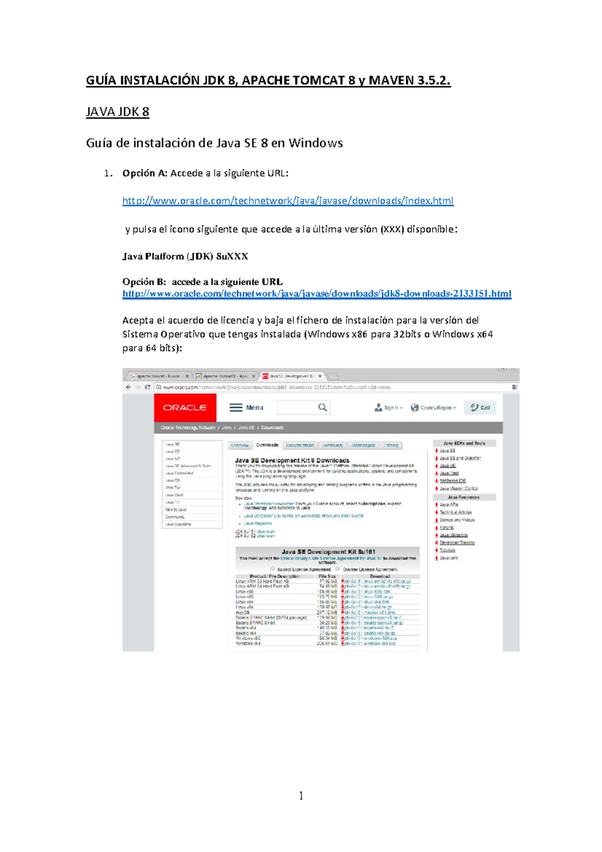 Instalacionjavamvntomcatv 2 - GUÍA INSTALACIÓN JDK 8, APACHE TOMCAT 8 y ...