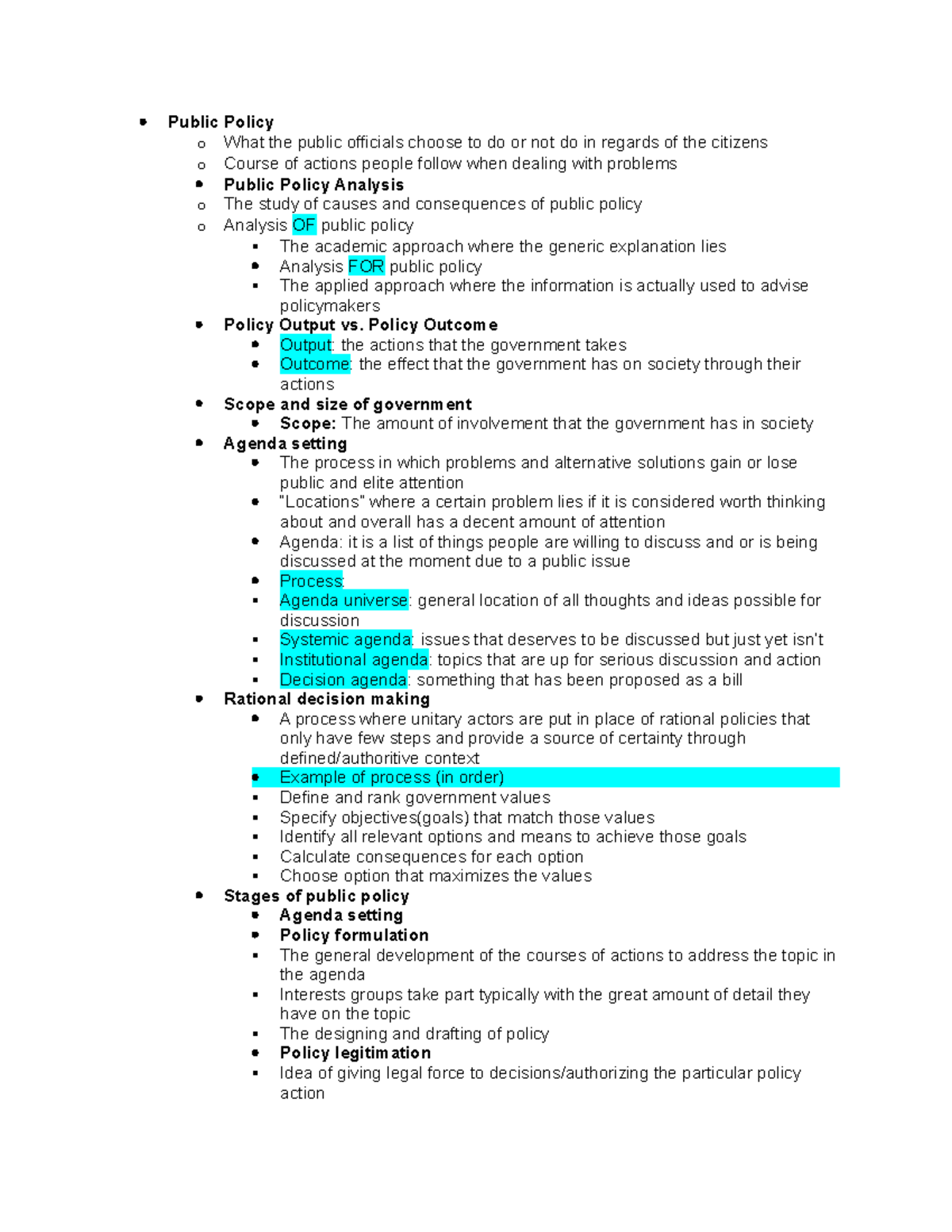 Public Policy Analysis Final Study Guide (POL 101) - Studocu
