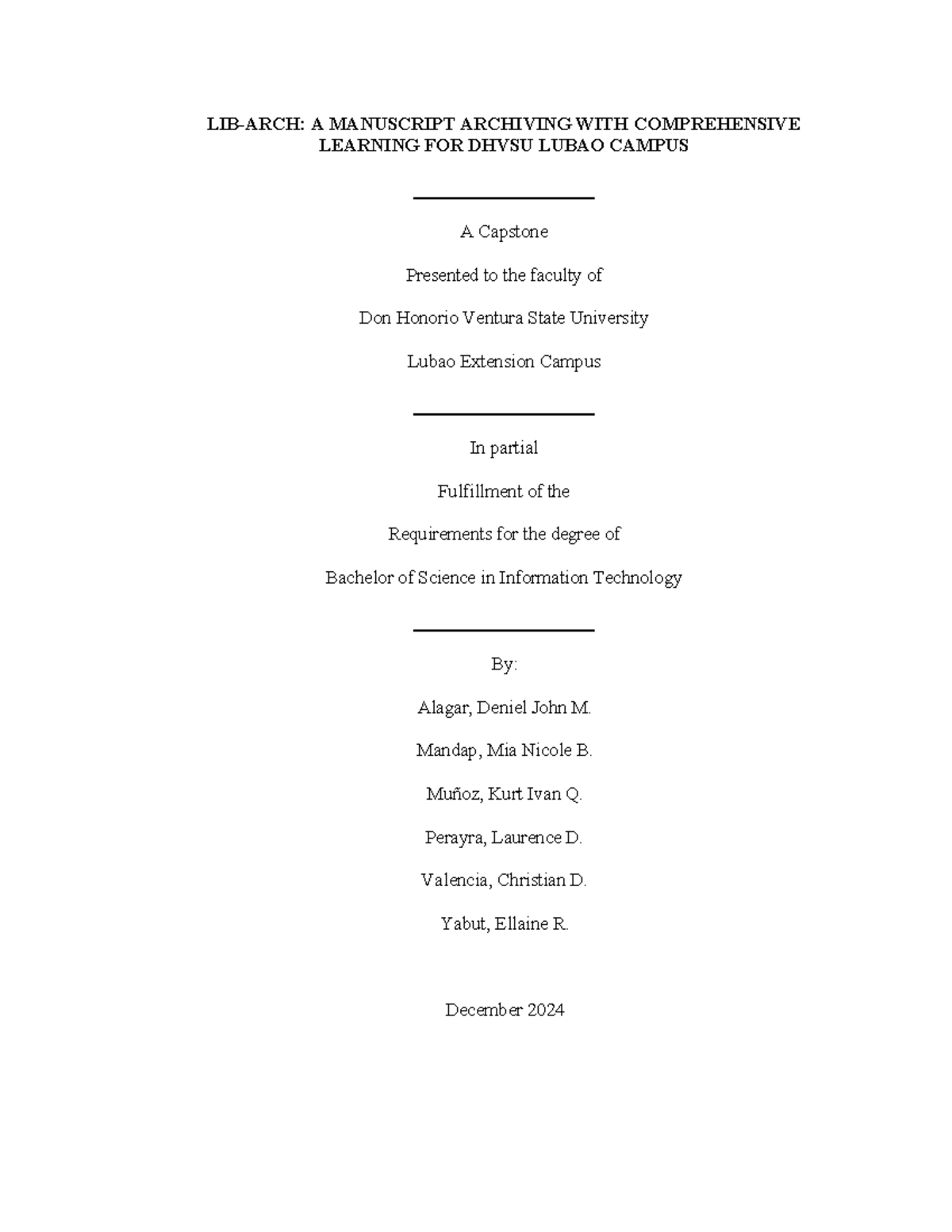 Comprehensive Manuscript Archiving System for DHVSU IT Capstone Project ...