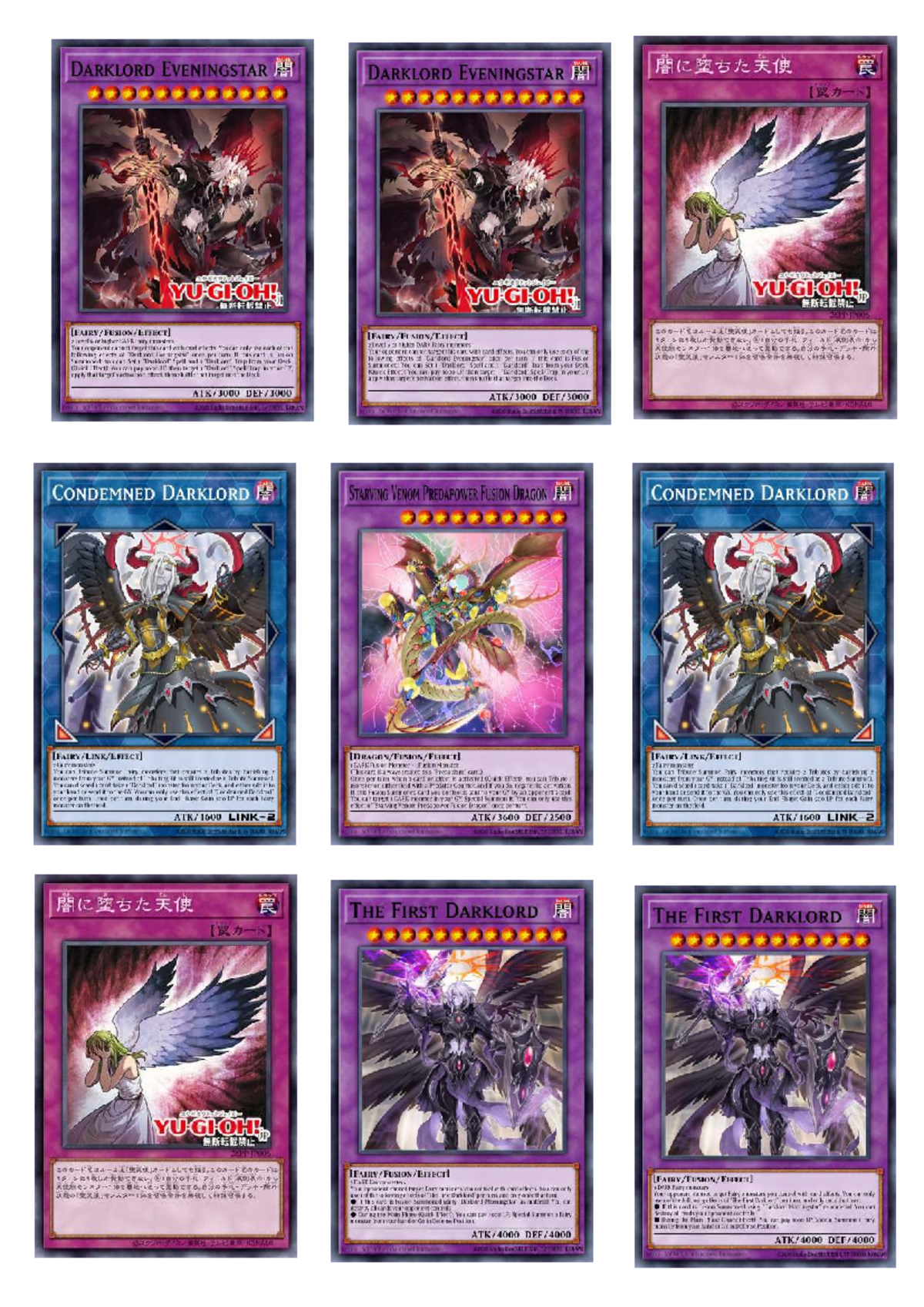 Darklord Eveningstar and Related DARK Fairy Monsters Guide - Studocu
