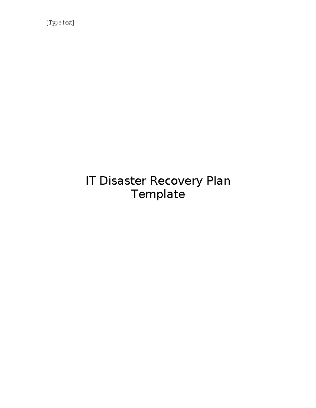 ITS112-27 IT Disaster Recovery Plan Template and Guidelines - Studocu