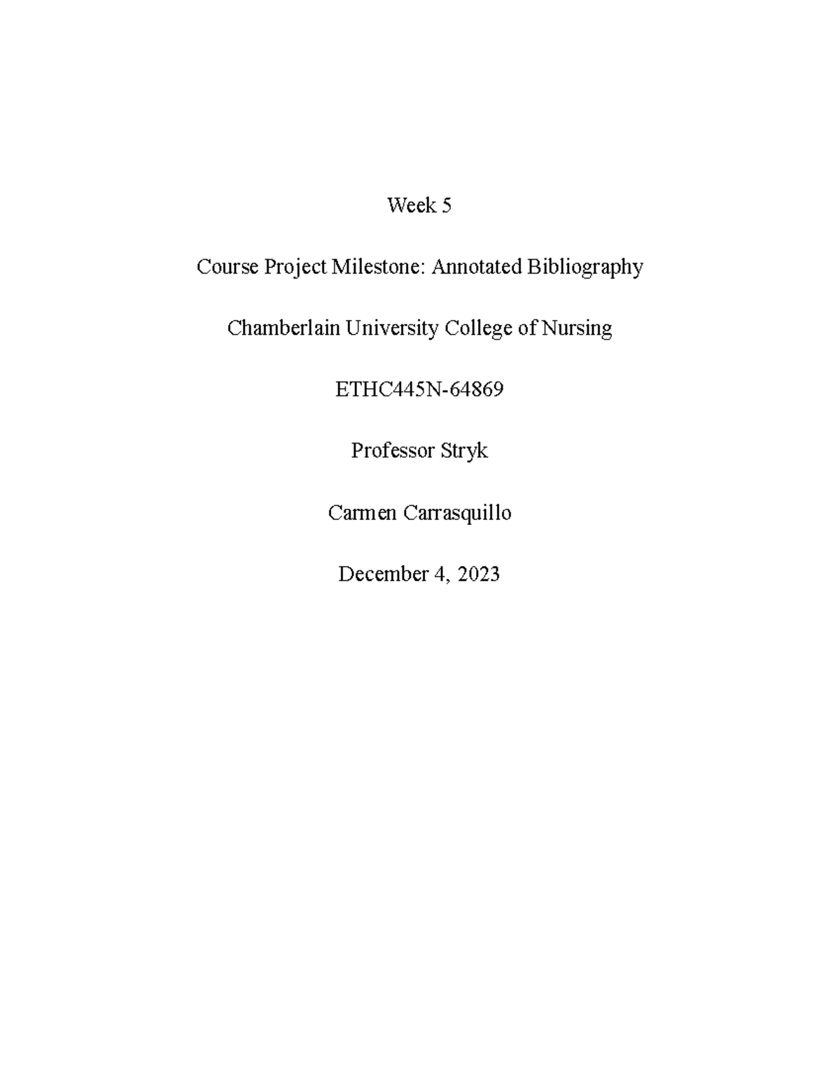 ETHC445N Week 5 Annotated Bibliography on Abortion Ethics - Studocu