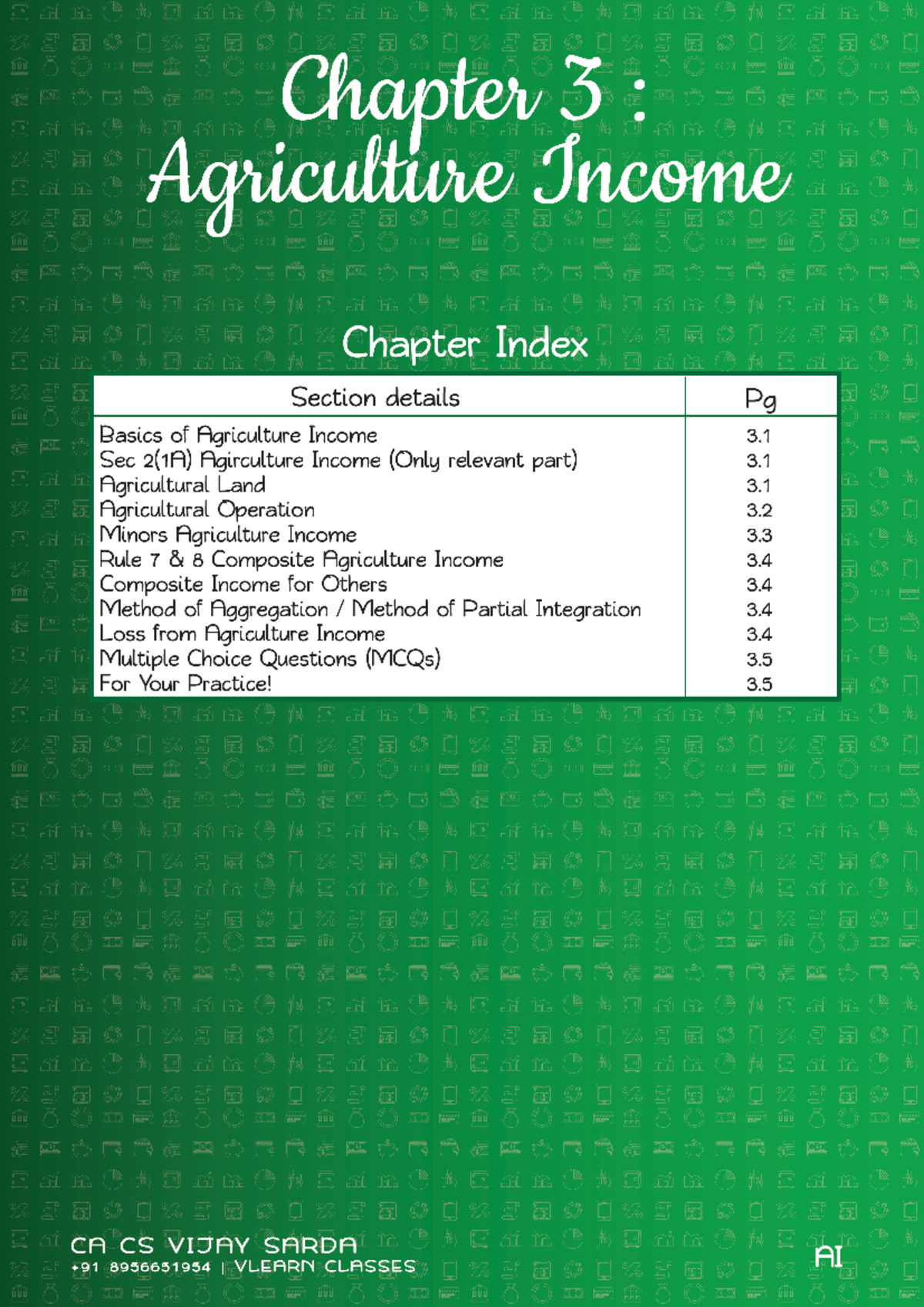 Agricultural Income Analysis by Vijay Sarda - Studocu