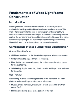 Comprehensive Guide to Wood Light Frame Construction Techniques ...