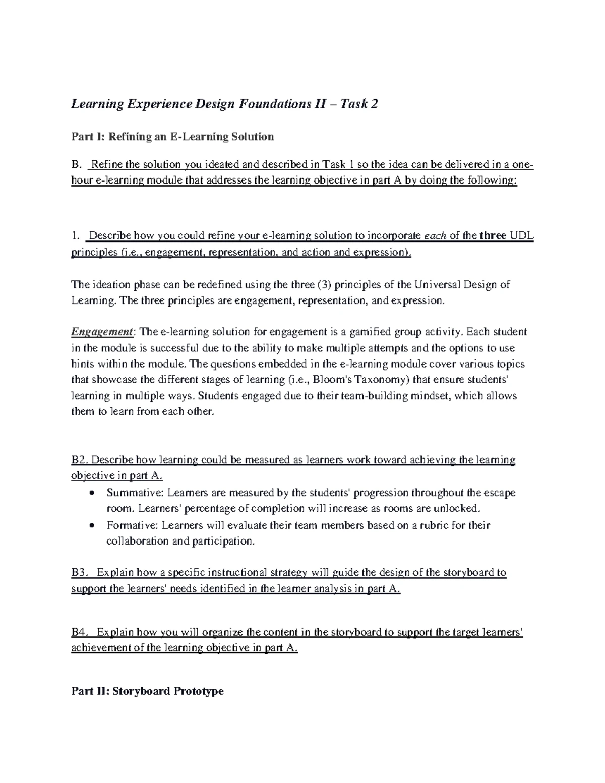 D292 - Task 4: Usability Testing for Escape Room Module Design - Studocu