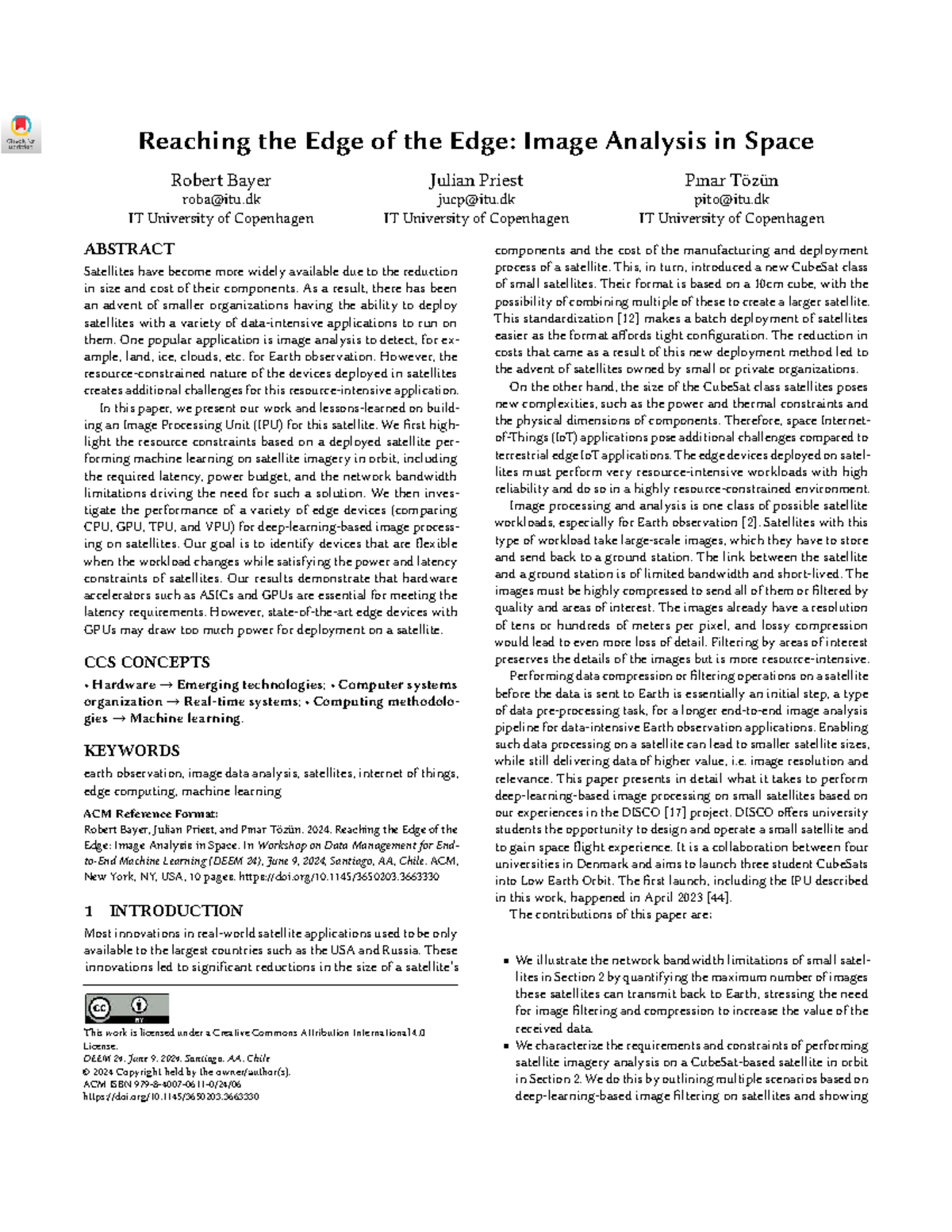 Image Processing Unit for Satellite Imagery Analysis: DEEM 24 - Studocu