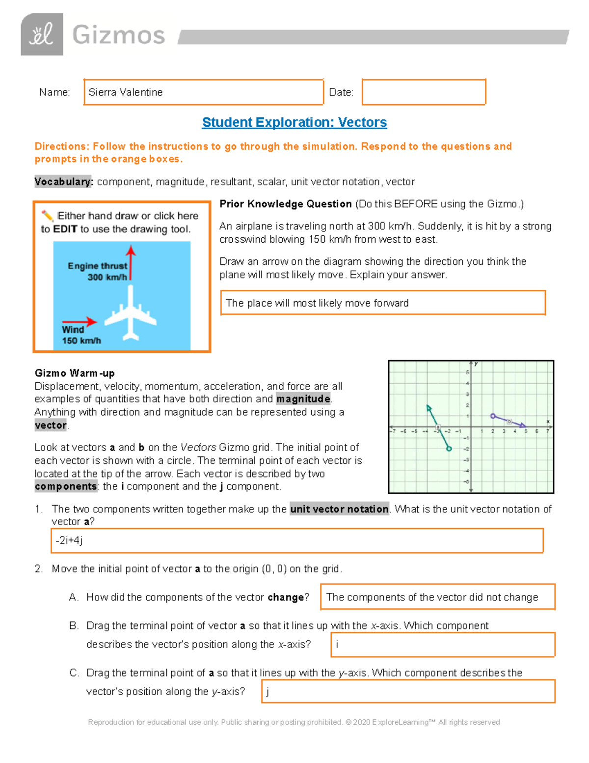 Study Guide on Vectors Gizmo Exploration Activities (Physics 101) - Studocu