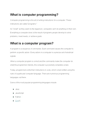 CS 101: Introduction to Computer Science and Its Foundations - Studocu