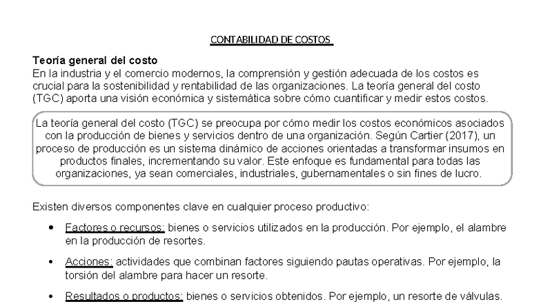 M1-M2 - Resumen de Teoría General del Costo en Contabilidad - Studocu