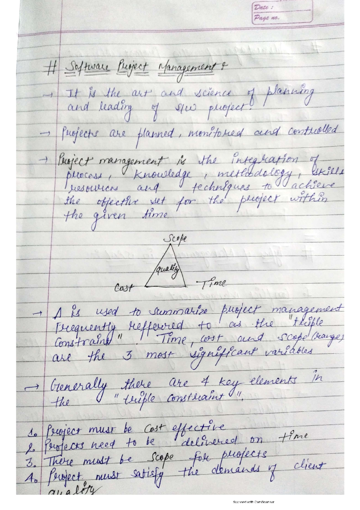 Software Project Management Unit 1 Notes - b.tech - Studocu